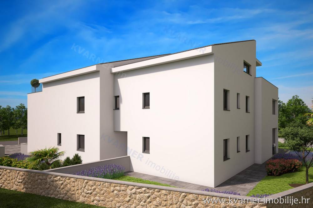 CITY OF KRK - NEW BUILDING! Luxury apartment on the ground floor with private pool!