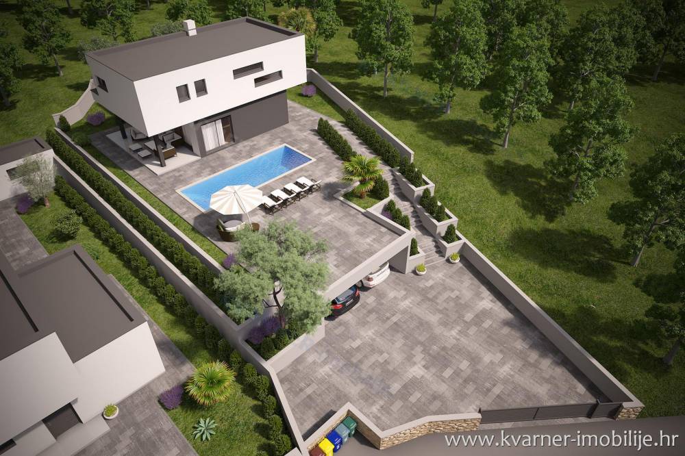 POČETAK PRIČE VAŠEG NOVOG DOMA!! Nova moderna vila u Malinskoj sa pogledom na more i bazenom!