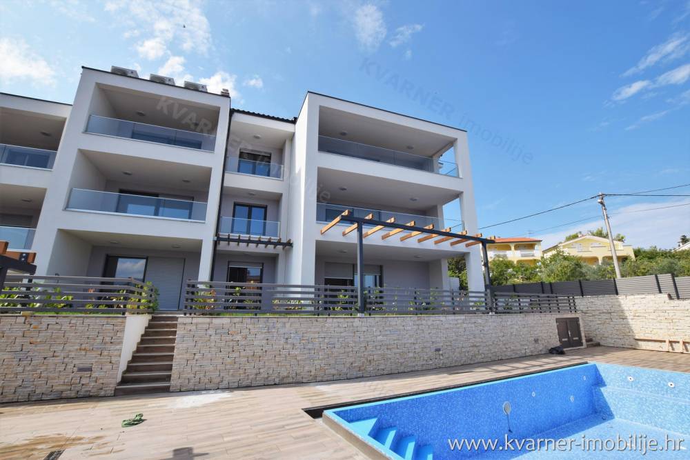SLAND OF KRK - SILO, UNIQUE APARTMENT! New Luxury Apartment with Garden, Pool and Sea View!