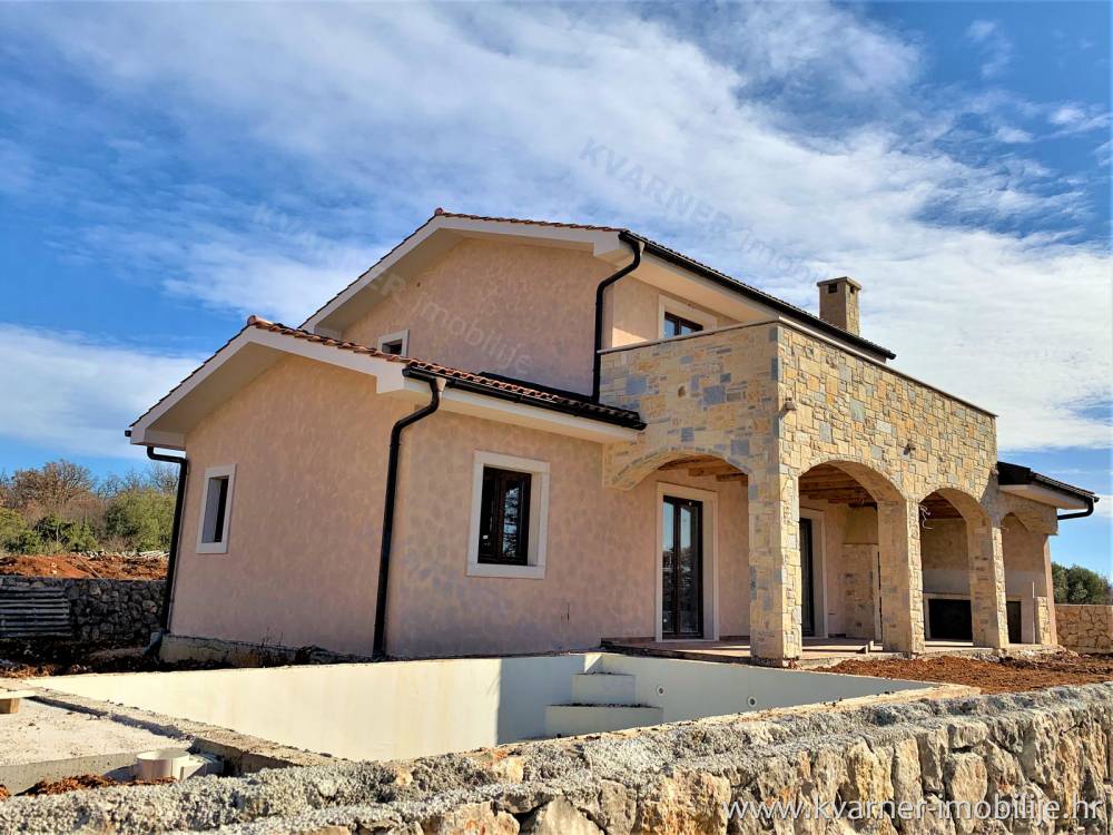 Island Krk-New rustic villa with pool and beautiful sea view!