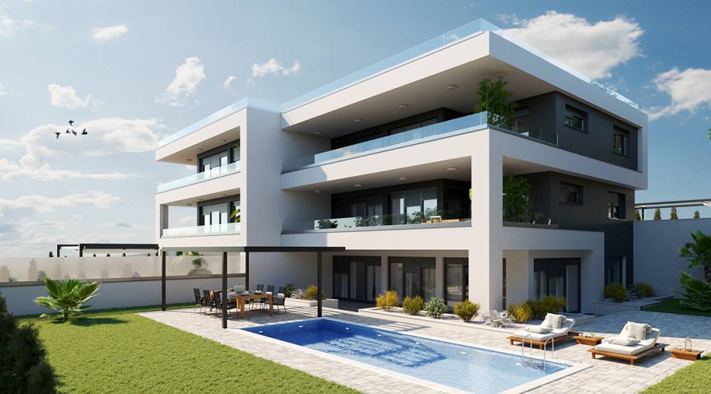 Luksuzni apartma v Malinski z velikim vrtom in bazenom, 150m od plaže! | Kvarner imobilije