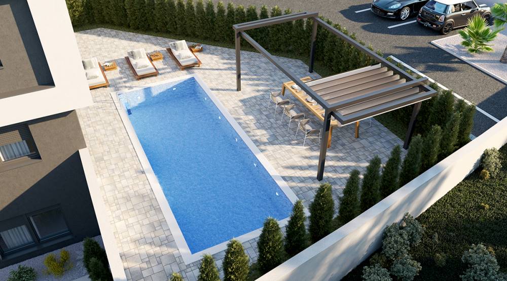 Luxury apartment in Malinska with a large garden and pool, 150m from the beach! | Kvarner imobilije