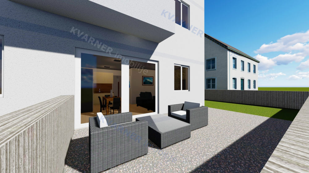 Newly built Malinska! Ground floor with 2 bedrooms and garden. | Kvarner imobilije
