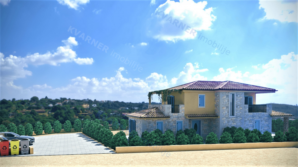 New stone villa with pool and large garden in a quiet location near Malinska