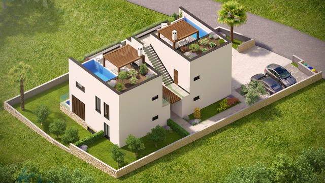 Njivice - Neue Wohnung mit Garten und Pool!