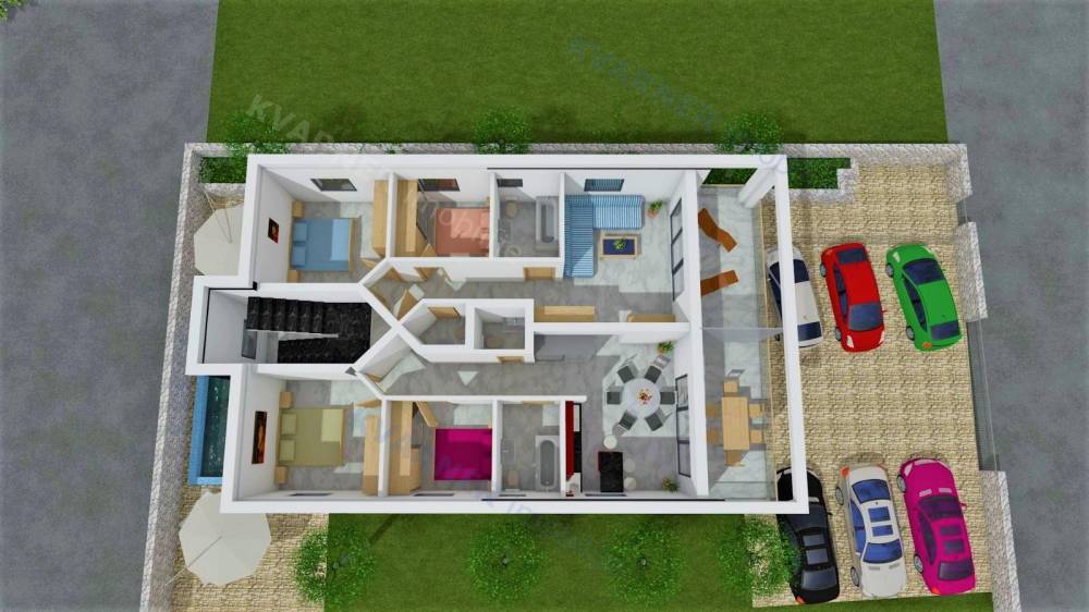 Schöne Aussicht !! Neubau in Njivice - Apartment mit vier Schlafzimmern und großer Terrasse !!