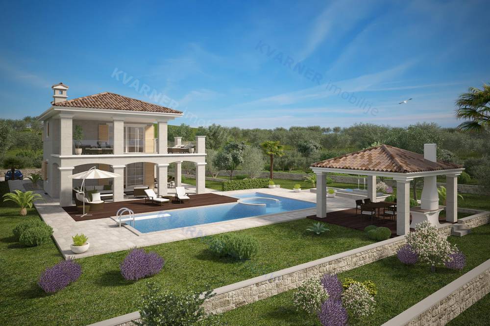 Land with a project and a building permit for the construction of a villa with a swimming pool!