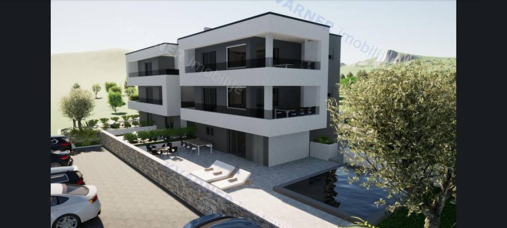 New Building in Malinska - 2nd Floor Apartment, with Pool and Studio on the Ground Floor