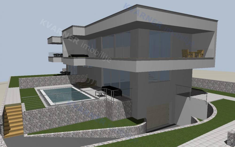 Punat! A Semi-Detached House with a Garden, Swimming Pool and Sea View