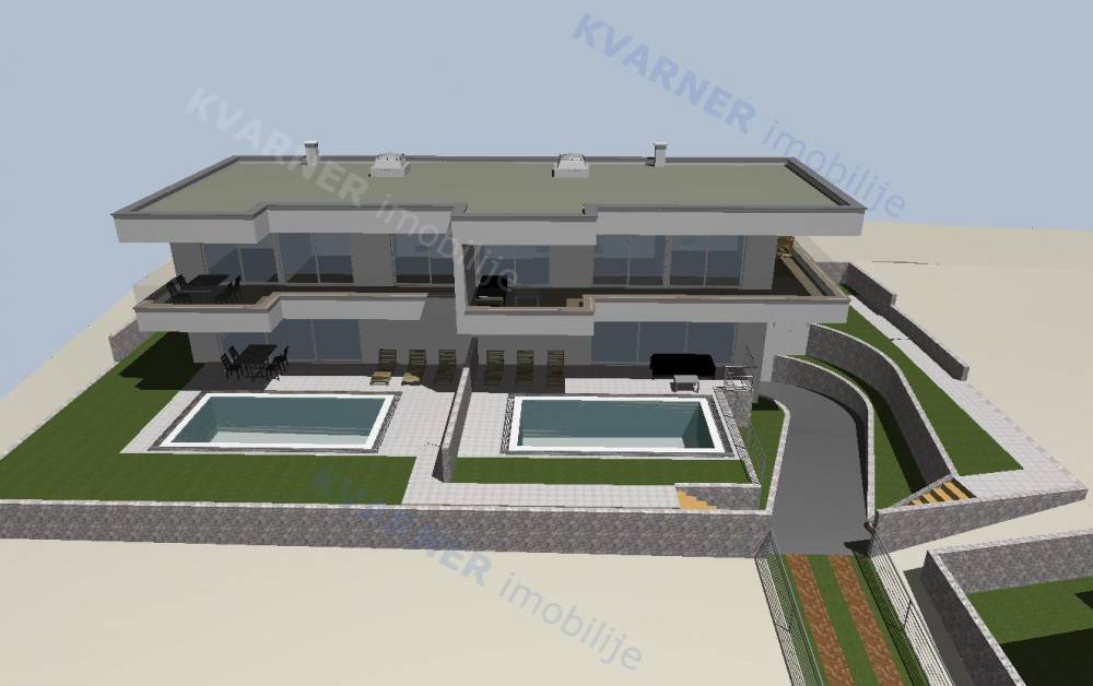 Punat! A Semi-Detached House with a Garden, Swimming Pool and Sea View