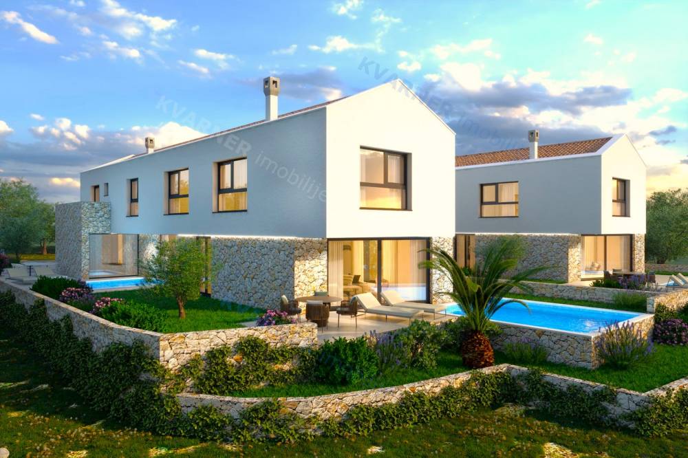 For Sale in Malinska! New Semi-Detached House with Sea View!