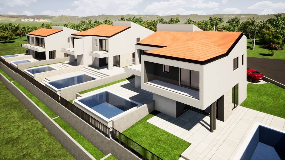 Malinska - For Sale - New Construction House with Pool and View!
