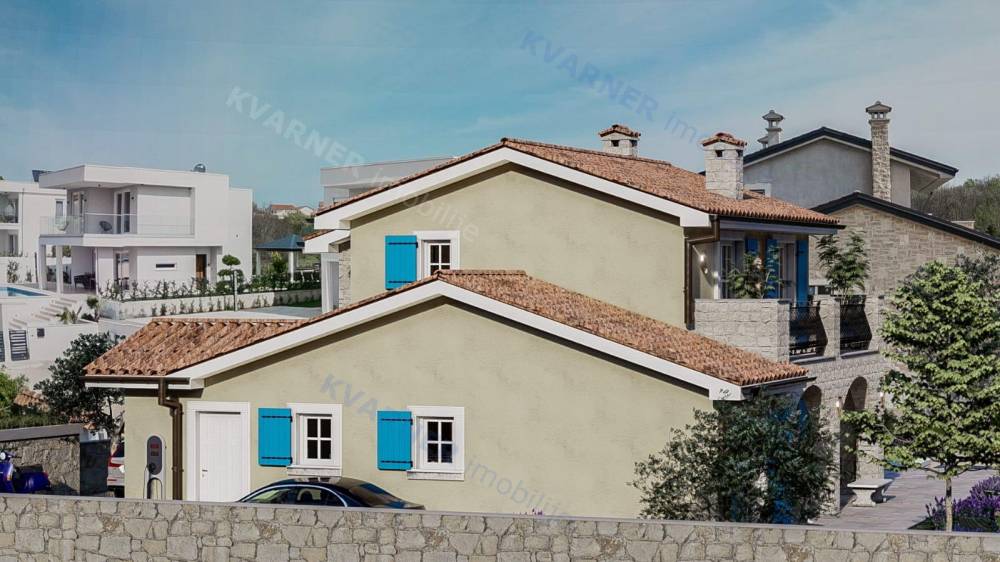 Krk vicinity - new rustic house with sea view!