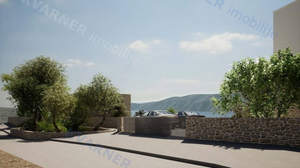 Surroundings of the town of Krk - land with a project and a view!