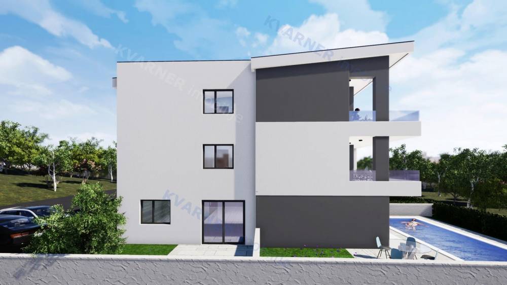 Malinska: Wunderschöne Wohnung im 1. Stock und Studio-Apartment im Erdgeschoss mit Garten und Pool!