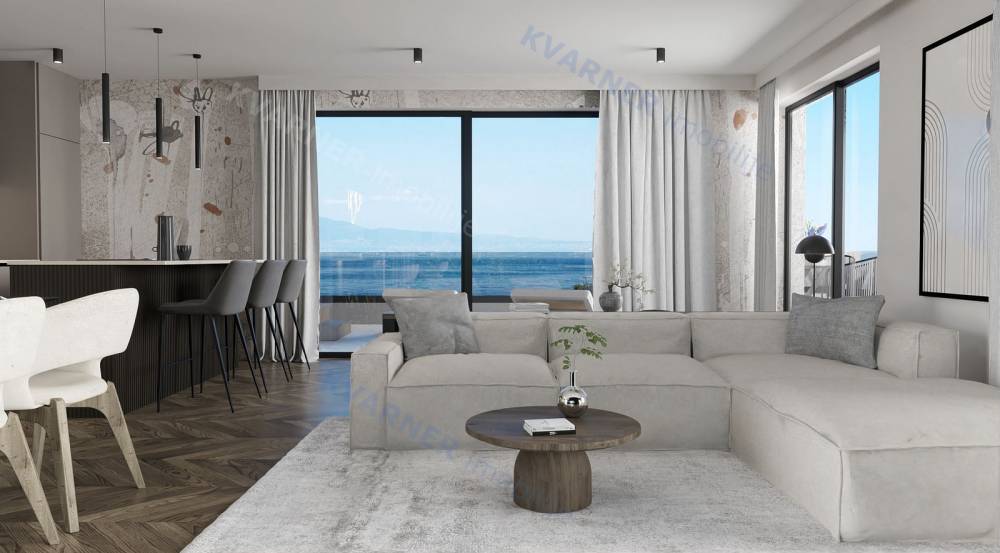 Njivice - Prime location, penthouse with open sea view