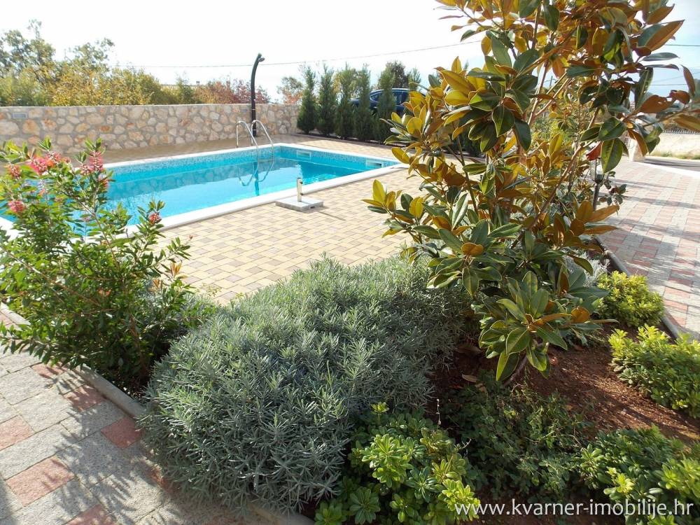 EXCLUSIVE!! Town Krk countryside, Šotovento area / New furnished House with swimming pool and open sea view!!
