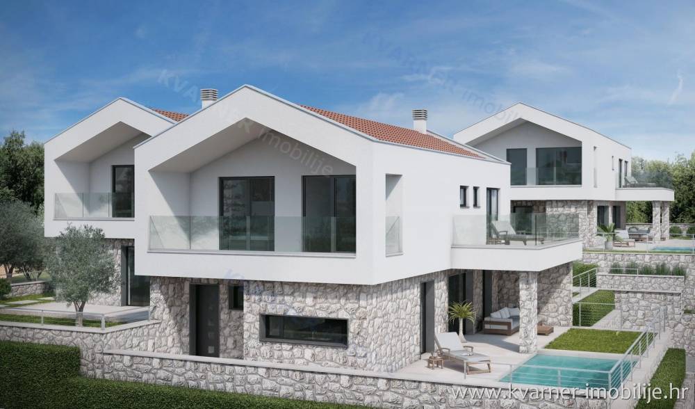 EXKLUSIV!! Neue Doppelhaushälfte mit wunderschönem Panorama Meerblick und Pool!