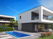 Malinska area - Modern house with pool and sea view, new building !!