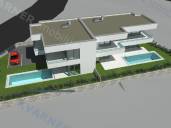 Mirna lokacija - suvremena dvojna kuća s bazenom na samo 600m od mora!