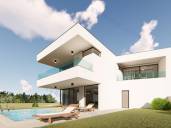 Moderne Doppelhaushälfte mit Pool und Garten! Omisalj!