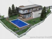 Island Krk, area Šotovento / New exclusive villa of a modern project with pool and panoramic sea view from the ground floor!!